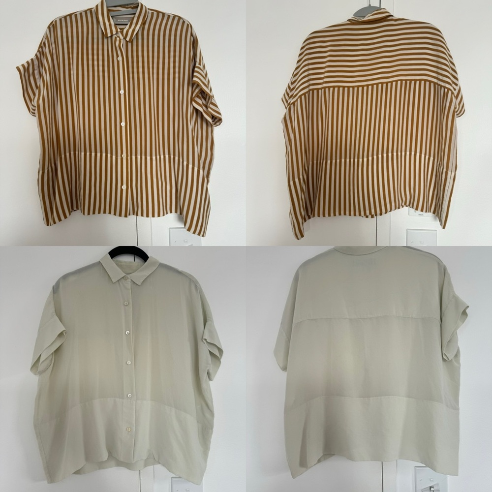 Everlane Washable Silk Short Sleeve Shirts